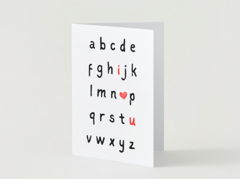 Alphabet "I <3 you" Valentine's Day Card